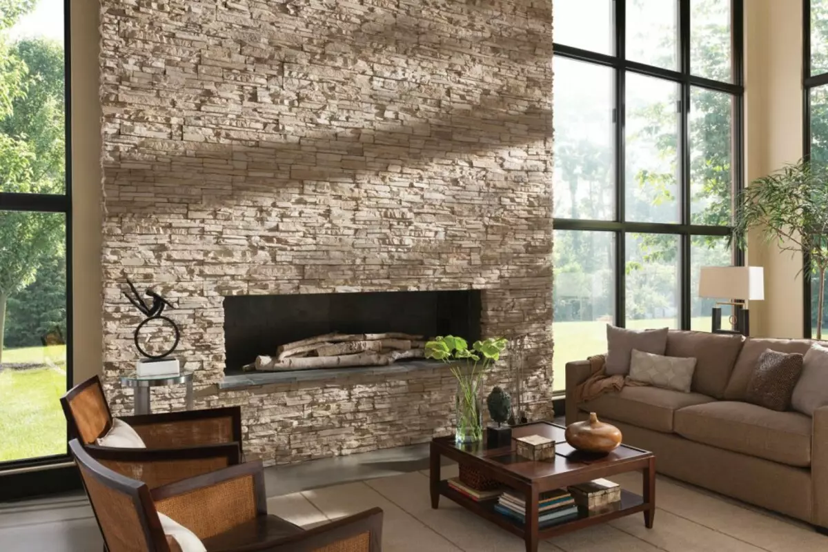 decorative stone fireplace