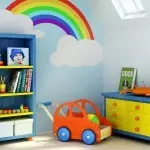 Cah ayu kanggo nyelehake tembok ing nursery: Gagasan kanggo interior