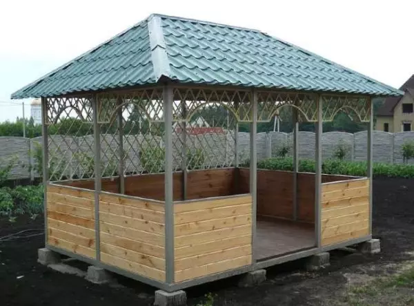 Gazebo dari pipa logam dengan tangan mereka sendiri