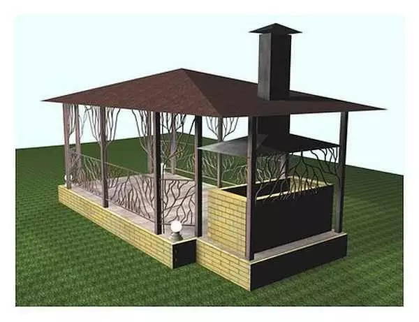 Gazebo de la țeavă de metal cu mâinile lor