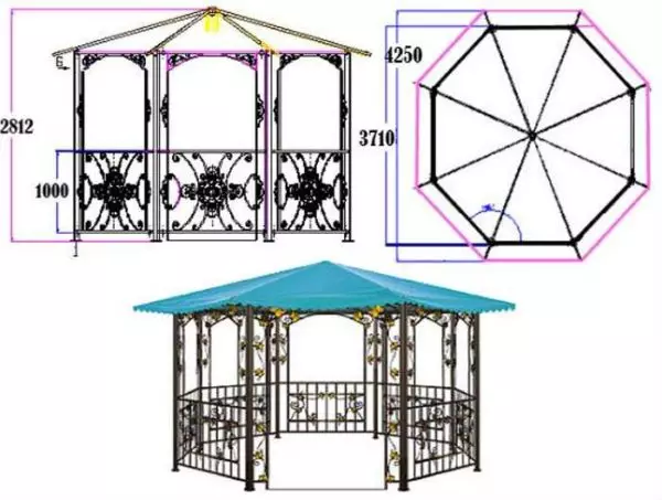 Pavillon von Metallrohr mit eigenen Händen