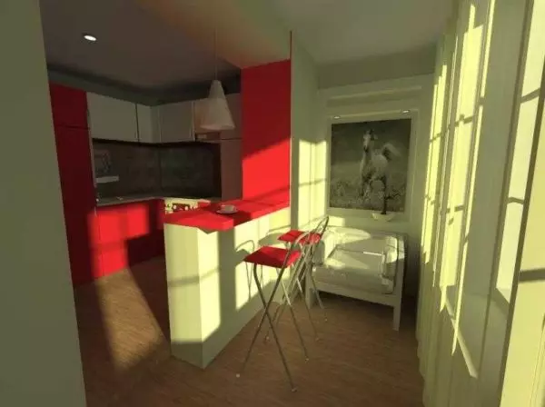 Комбиниране на балкон (loggia) с кухня, стая