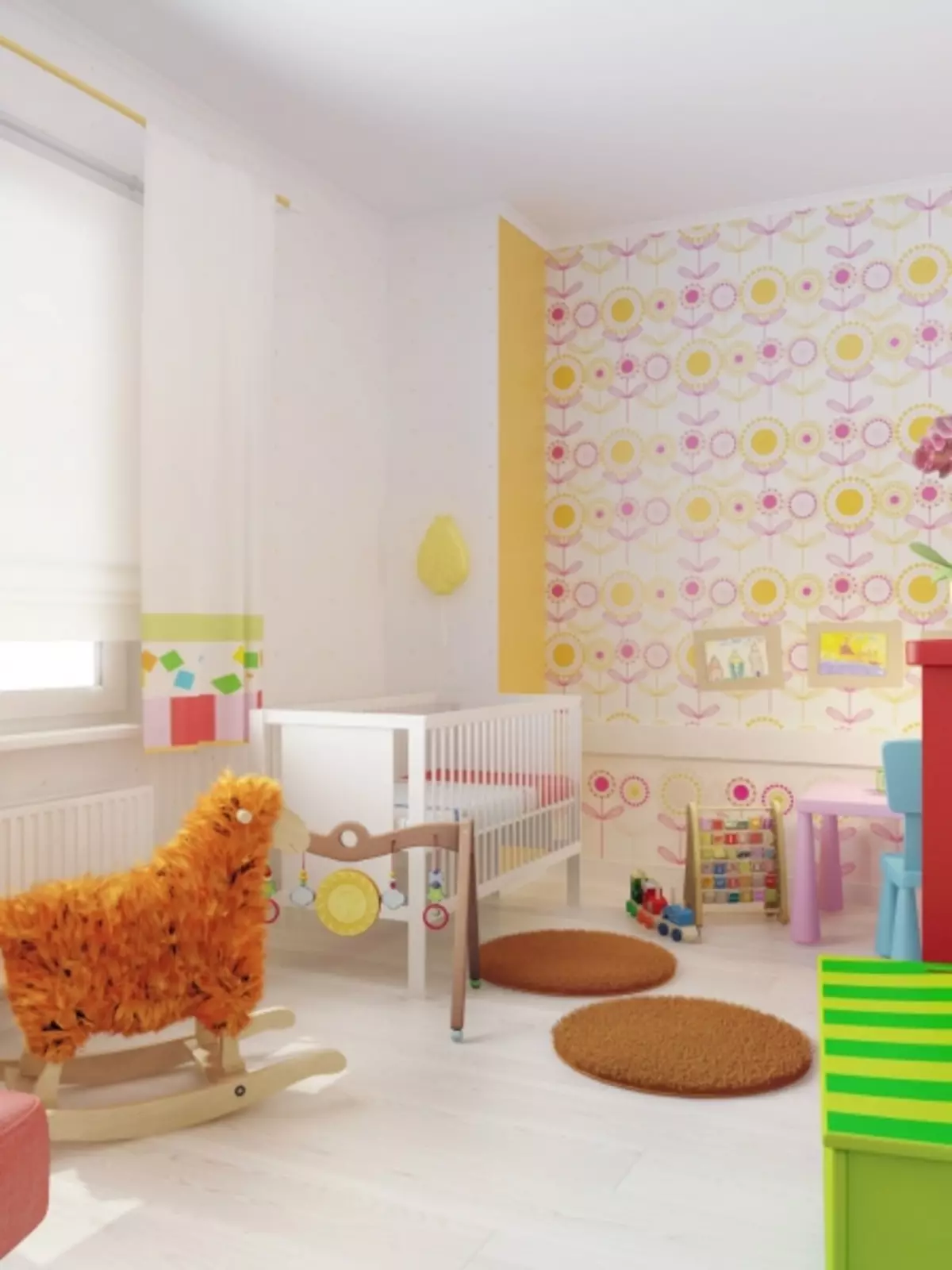 3-bedroom apartment design para sa isang pamilya na may dalawang anak