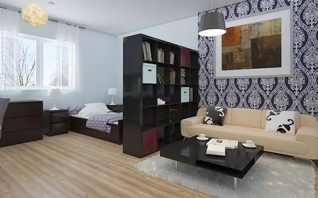 Zoniĝanta unu-ĉambra apartamento per tapeto