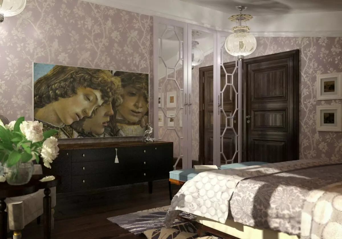 Large-size painting in the bedroom