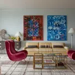 Canvas abstractas na sala de estar