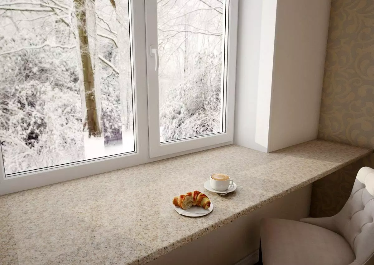 Hogyan lehet használni az ablakpárkányot egy kis konyhában?