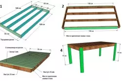 Production d'une table des planches avec leurs mains