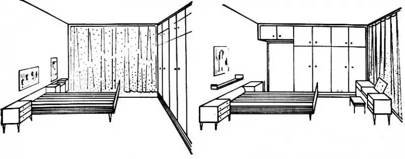 Placement approprié de meubles dans la chambre: options principales