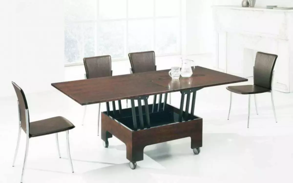 Mesa redonda na cozinha: Foto de mesas de jantar de madeira para cozinha pequena, com bordas arredondadas, instruções de vídeo com suas próprias mãos