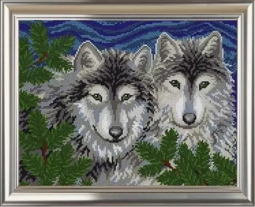 Cross Embroidery Wolves: Par Schemes, Catherine Schemes Wolver, höfundarréttur og frjáls, hamingjusamur hvítur