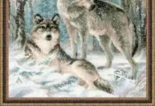 交叉刺繡狼：夫婦方案，凱瑟琳計劃Wolver，版權和自由，快樂的白色
