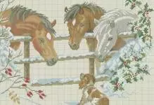 Cross-cross stitch: Schemes and sets, free, pony running on water, Riolis for girls