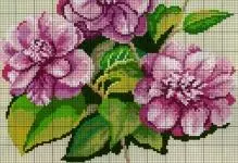 Peony Crossmroidery: Cynlluniau a'u gosod ar gyfer brodwaith, lawrlwytho am ddim, fâs a llun, tusw Riolis, ystyr