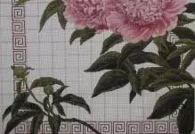 Poloss-Emroidery Peony: Merero ea Pele ea Pele, Le lokolloe, mahala, vase le foto, morero oa Riolis, ho bolelang