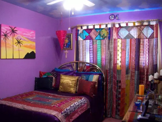 Hình nền màu tím trong nội thất phòng ngủ: Quy tắc hữu ích (Ảnh)