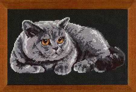 Cross Stitch Cats: British Cats, Tag Sets, Redhead and Black Pictures, Photo Moon Lazy Cat