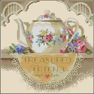 Miniature cross-embroidery schemes: Free Small Pictures, Teapots with Photos, Download Rosehip Fruits