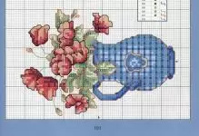 Miniature cross-embroidery schemes: Free Small Pictures, Teapots with Photos, Download Rosehip Fruits