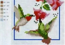 Bird Sulaman Salib Skim: Firebird Percuma di Cawangan, Set dengan Bunga Kebahagiaan, Muat Turun Hitam dan Putih