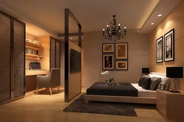 Design de chambre à coucher sans fenêtre: options de conception, solutions de couleur