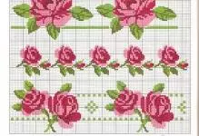 Cross-stitch Roses ordninger: Gratis for begyndere, te i en vase, buket i kurv, hvid download, gul