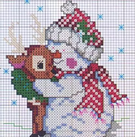 Ordningen i det nye året Cross Broderi: Rooster og leker, Små miniatyrer, Støvler og motiver, Santa Claus på juletreet