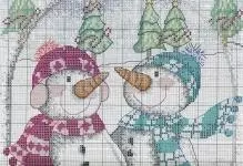 Esquema do Ano Novo Cross Bordado: Galo e Brinquedos, Pequenas miniaturas, Botas e Motivos, Papai Noel na árvore de Natal