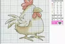 Cock Stitch Cross Scheme: Pobierz za darmo, Zestawy Vintage, Złoty Kurczak, Artykuły i Mini wykresy z Księżycem