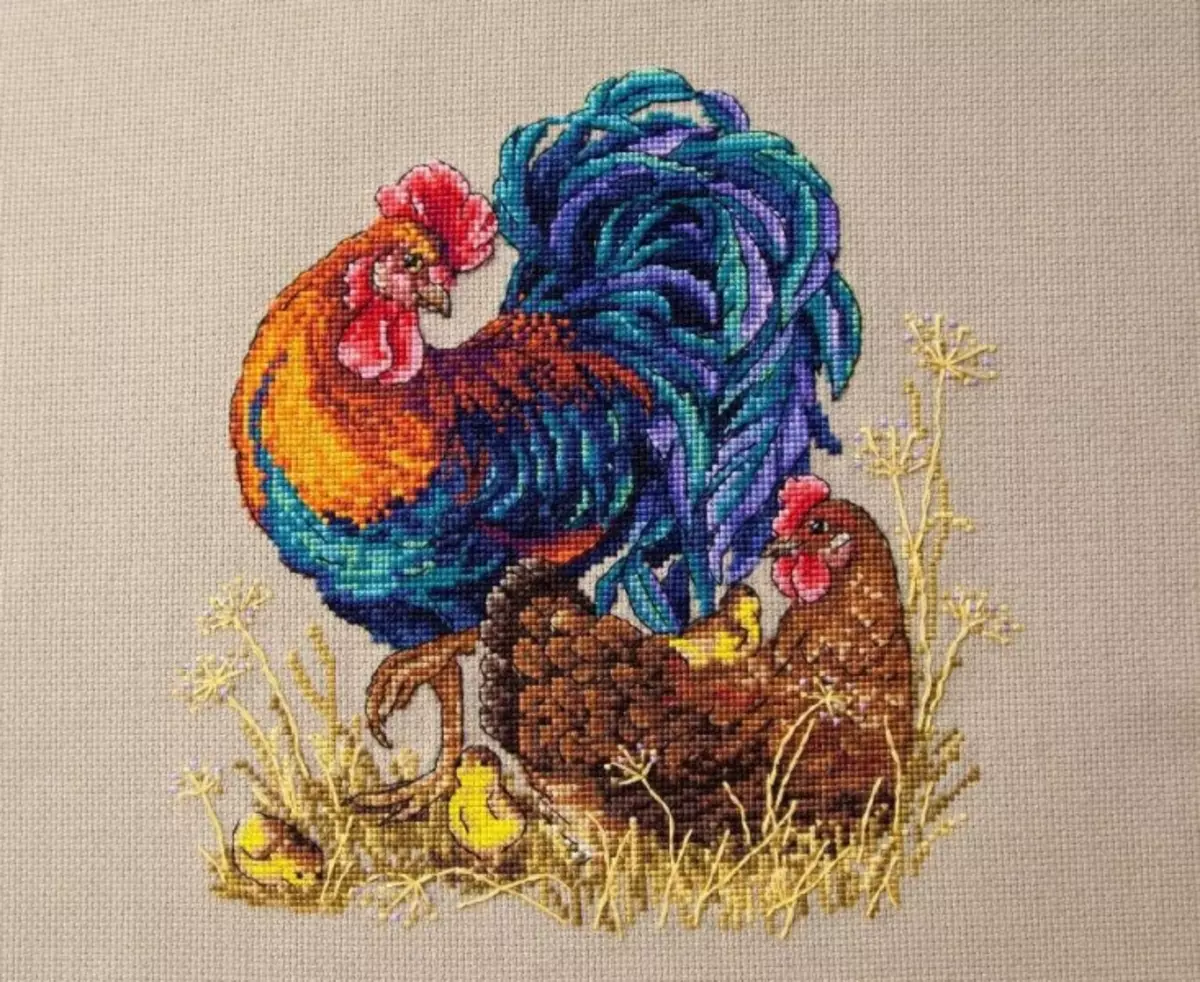 Cock Stitch Cross Scheme: Pobierz za darmo, Zestawy Vintage, Złoty Kurczak, Artykuły i Mini wykresy z Księżycem