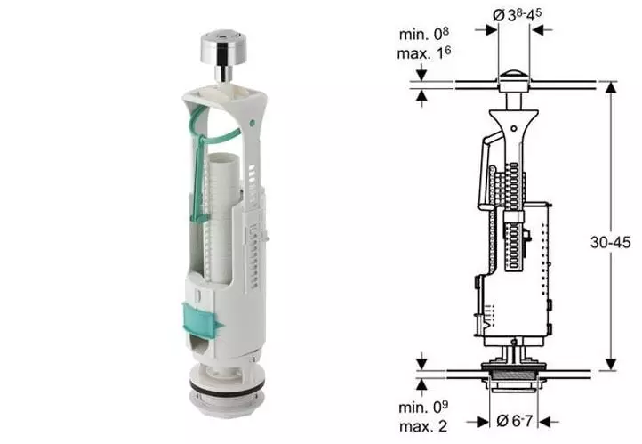 Montaggio per toilette con palpebra inferiore