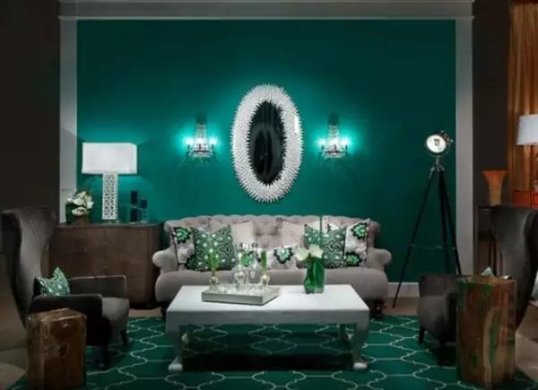 Wallpaper Emerald Color in Home Binne
