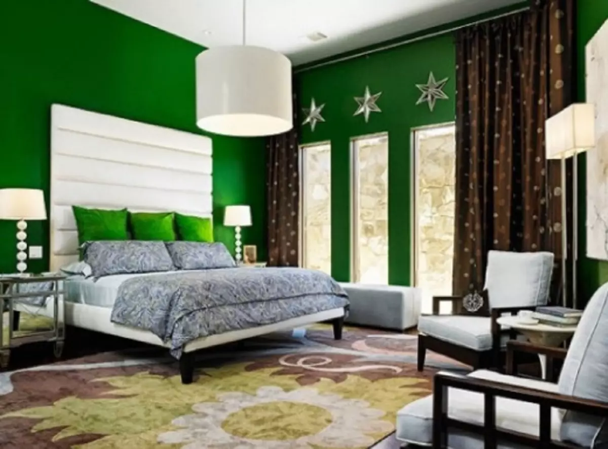 Wallpaper Emerald Color in Home Binne