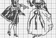 Cross Stitch Schemes Black and White: Gratis kontur, Last ned uten registrering, elsker bilder med par