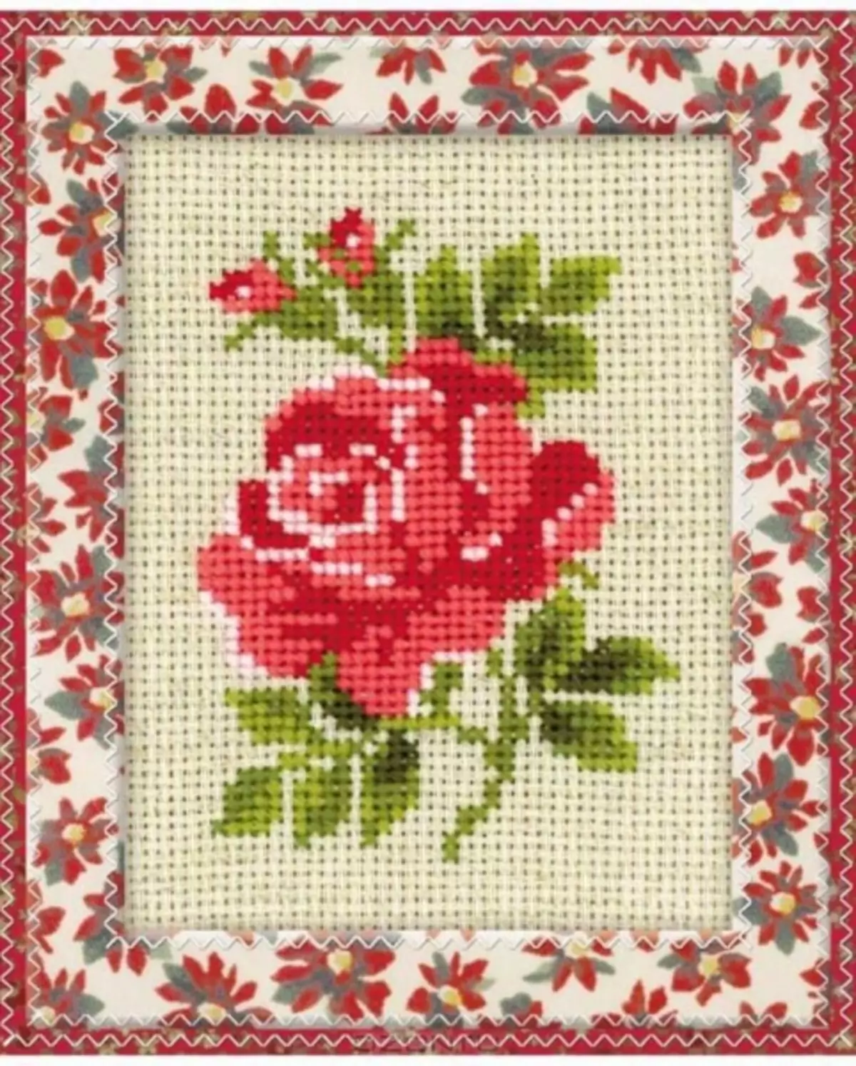 Rose Cross Výšivka: Sady v košíku, bílá kytice ve váze, dívka pro začátečníky, triptych a motýli