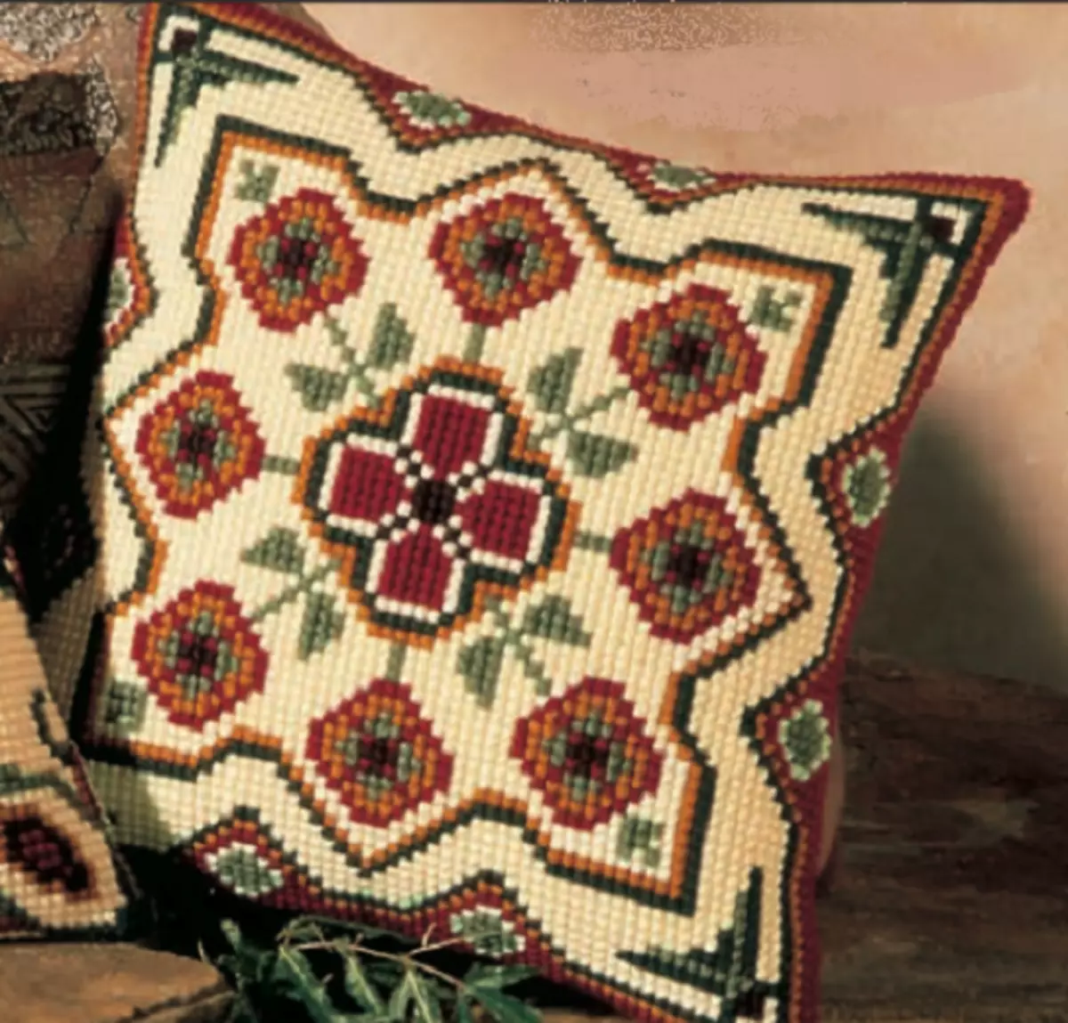 交叉刺繡枕頭：DIY套件，Vervako和Riolis圖案，枕套沙發的裝飾品，尺寸
