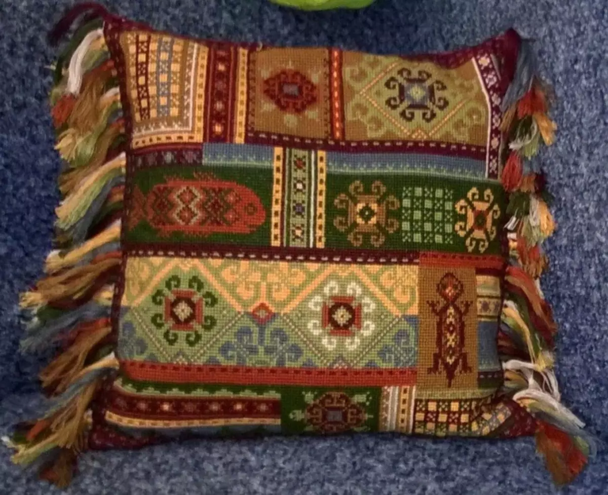 Almofadas de bordado cruzado: kits de bricolaxe, patróns de vervako e riolis, ornamento para sofá de almohada, tamaño
