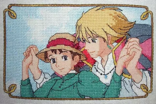 Vampire Anime Cross: borduerwurk op skema's, sjochstart-en ôfbyldings, hoe kinne jo ienfâldige karakters tekens embroider hawwe