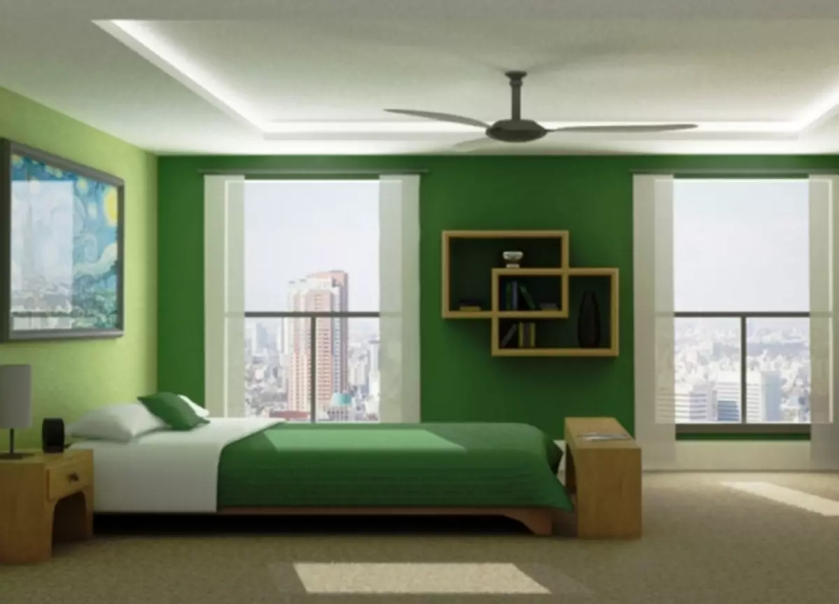 Green at salad bedroom wallpaper.