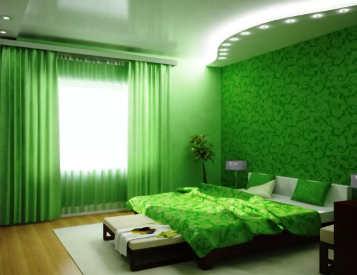 Papier peint de chambre verte et salade