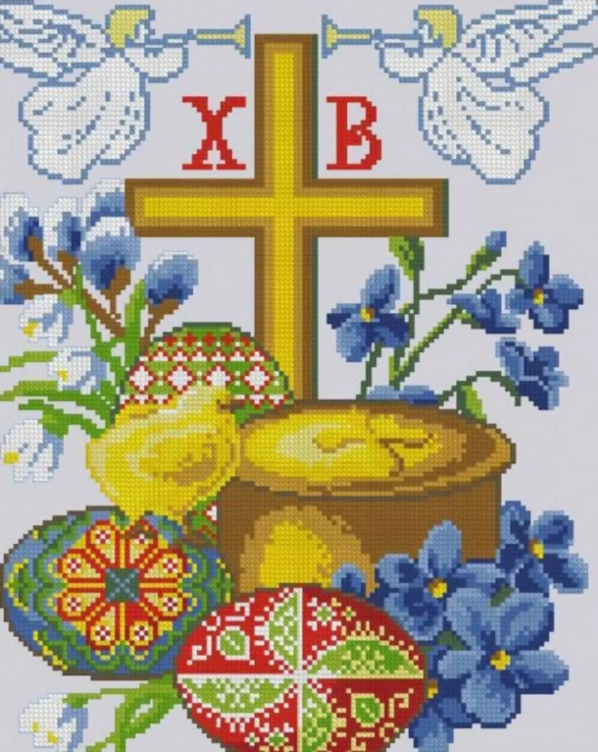 Ostern Stickerei Kreuz: Drückerschema für Ostern, Motive frei, kleines Thema und wohin Daumen herunterladen