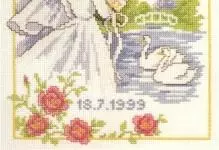 Kāzu metriku shēmas izšūšanai krusta: kāzas un tēmas, iestata bezmaksas lejupielādi, dienu ar pastkartēm