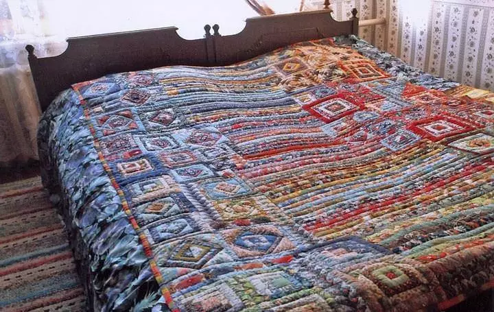 Patchwork Bedspread: Patchwork تصویر، بچے کے بستر patchwork کے انداز میں، plaid quilted، بستر پر جینس سے ماسٹر کلاس، Tango، Crochet، ویڈیو