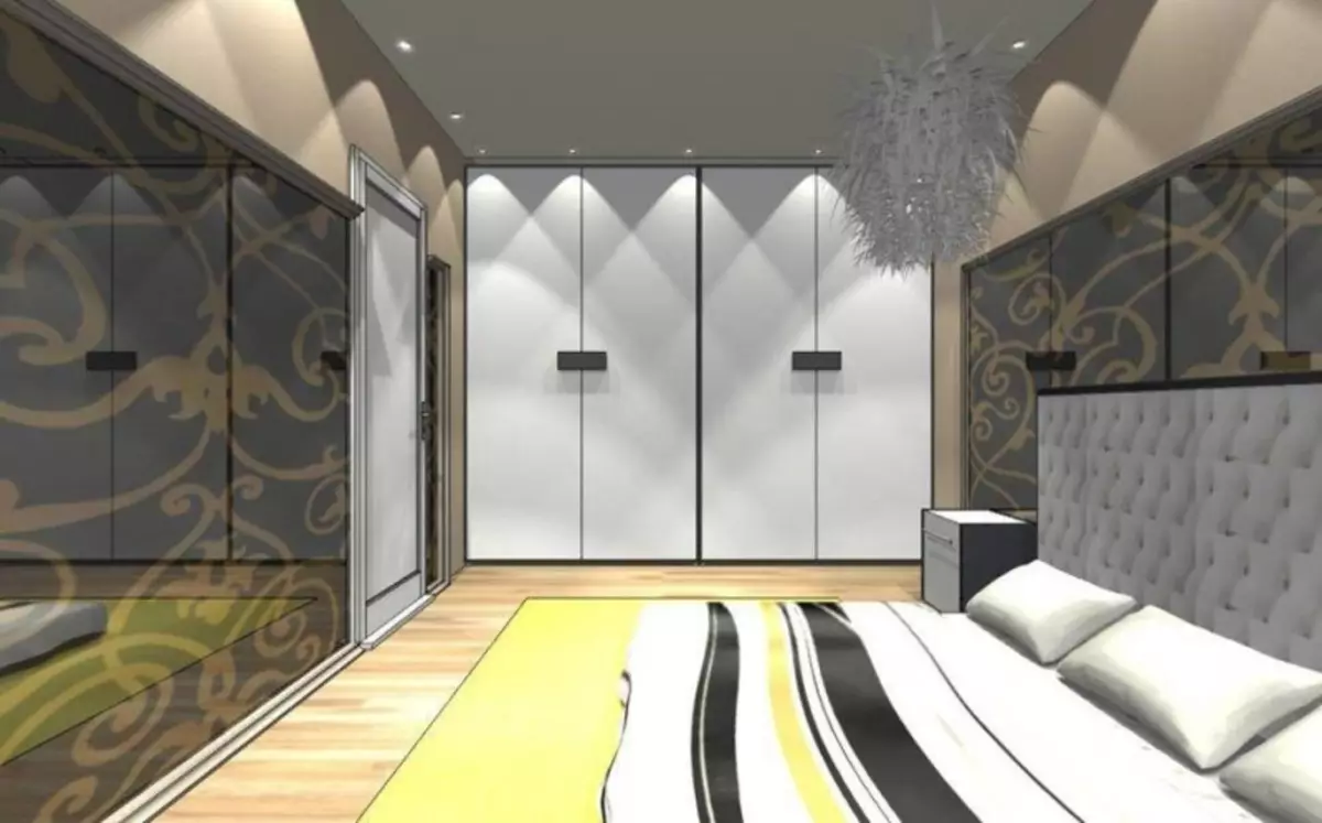 Дизайн на спалня с гардероб: местоположение, форма, определение за размера