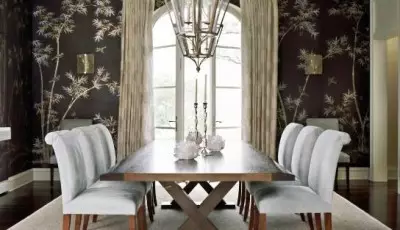 Papel de parede na sala de jantar: o design de interiores correto