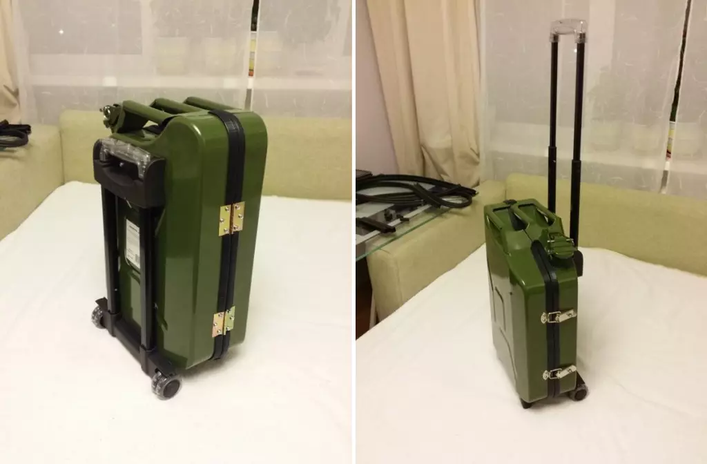 कॅनस्टरमधून सूटकेस कसा बनवायचा ते स्वतः करावे