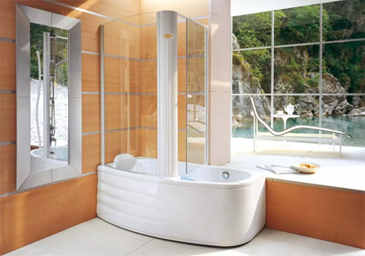 Shower cabin kasama ng banyo