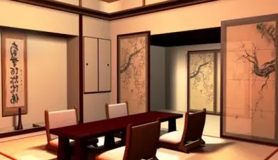 खोलीच्या भिंतीवरील जपानी शैली वॉलपेपर