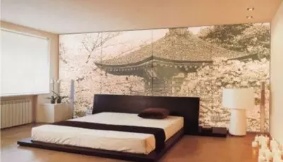 იაპონიის სტილის ფონი ოთახის კედლებზე