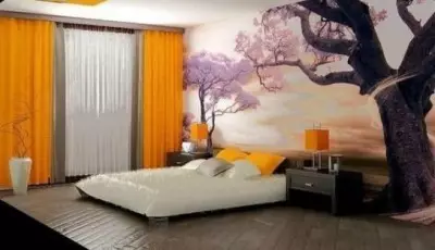 Hình nền phong cách Nhật Bản trên tường của căn phòng